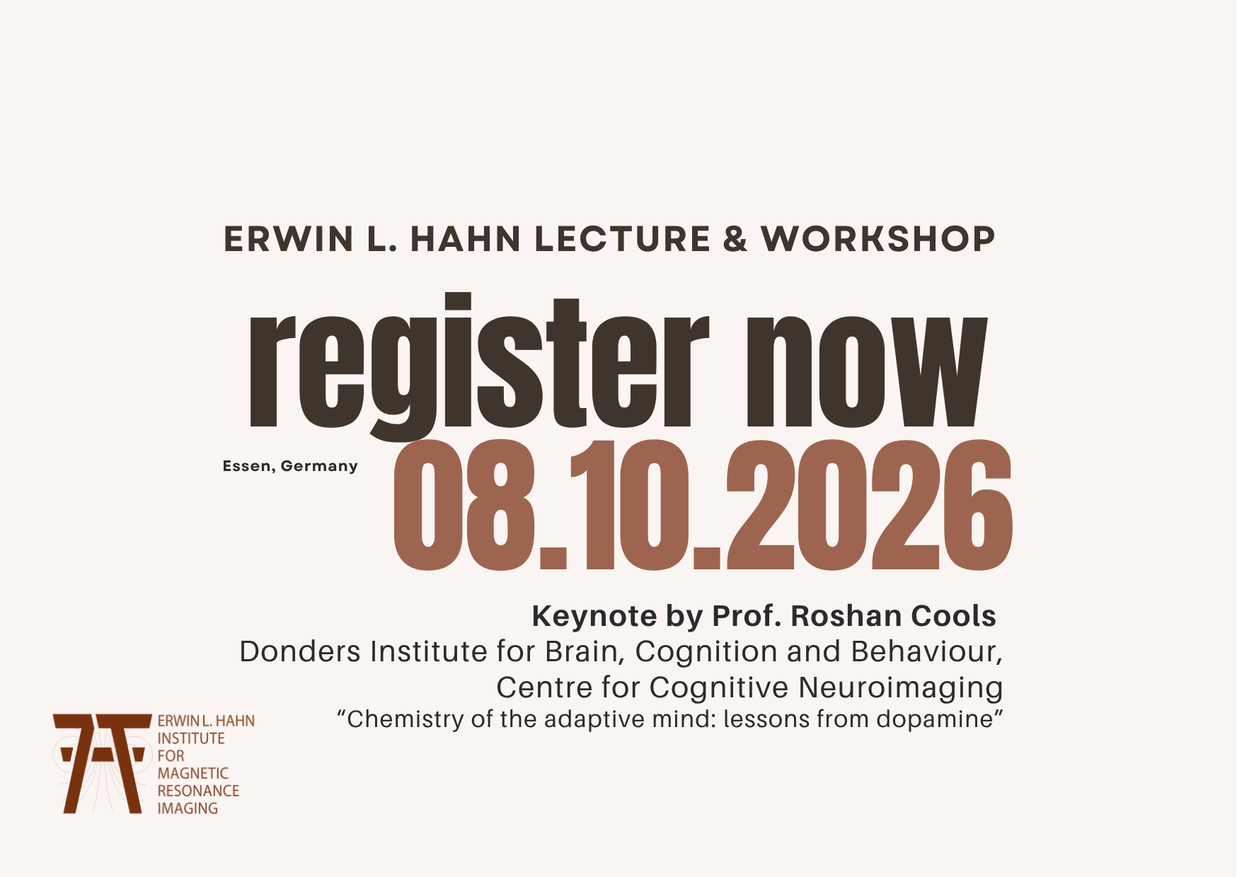 Erwin L. Hahn Lecture & Workshop: Registration is open!